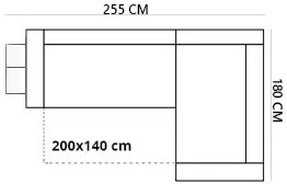 Rohová sedačka Gyan (čierna + červená) (s taburetkou) (P). Vlastná spoľahlivá doprava až k Vám domov. 1066882