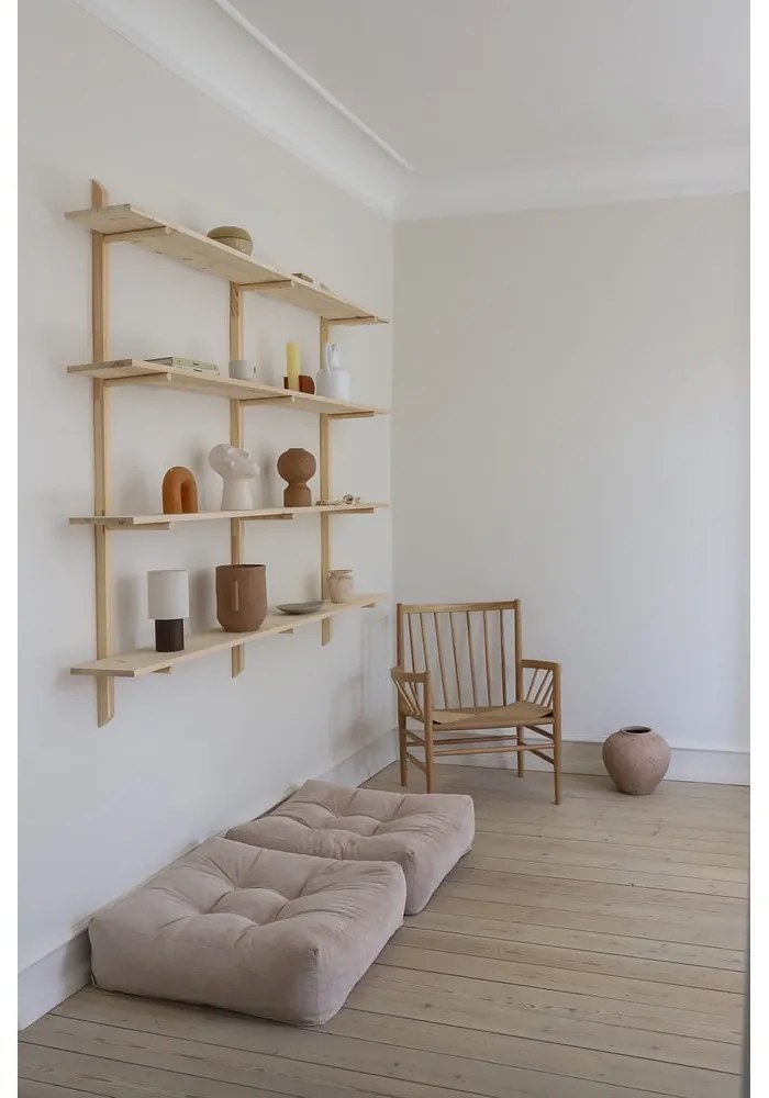 Menčestrový sedací puf Karup Design More Ivory