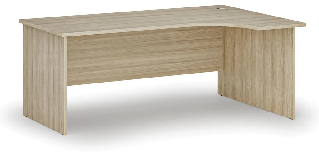 Rohový kancelársky písací stôl PRIMO WOOD, 180x120 cm, pravý, dub prírodný