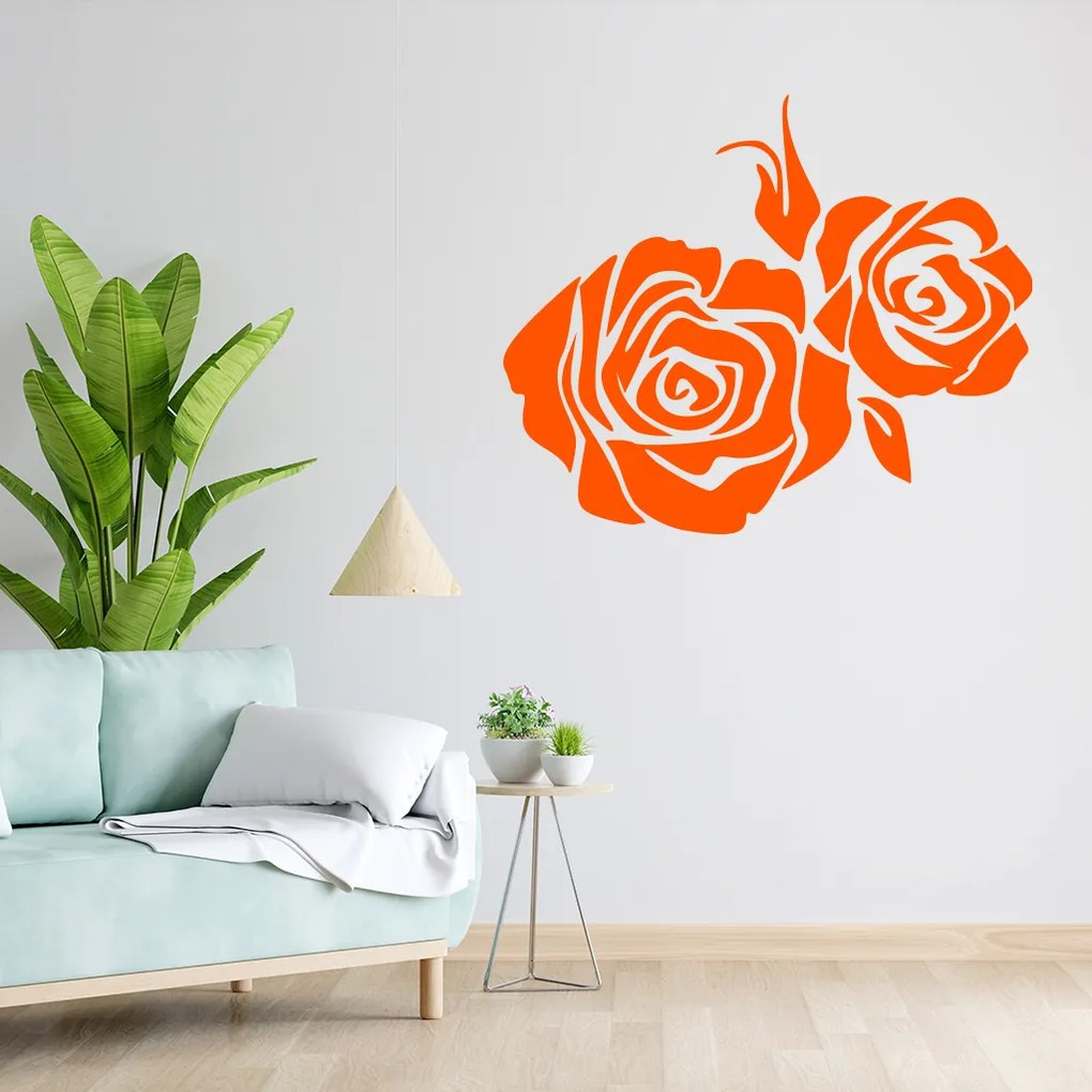 Veselá Stena Samolepka Ruža Farba: fialová, Veľkosť: 100 x 118 cm