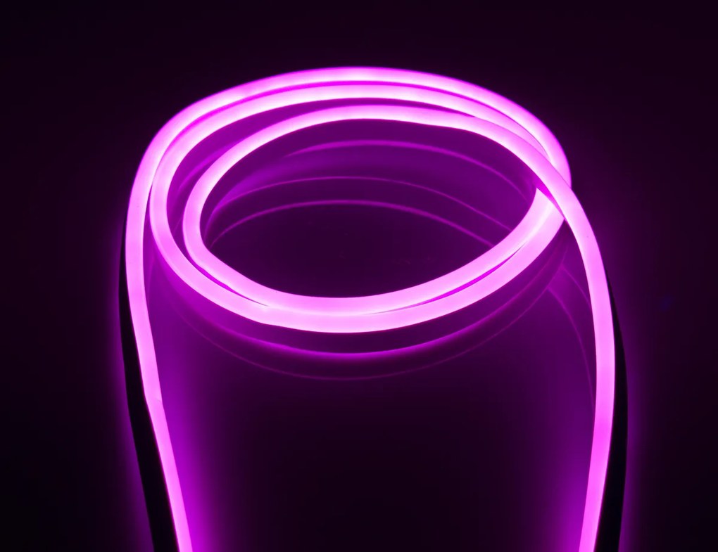 ECOLIGHT LED pásik NEON - 230V - 1m - 8W/m - IP68 - vodotesný - ružová
