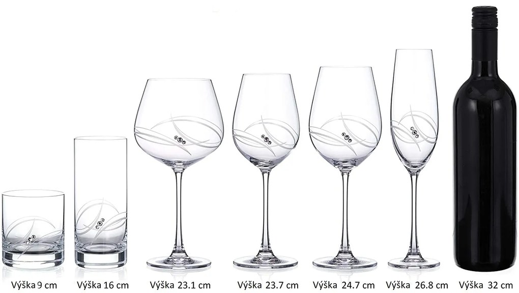 Diamante poháre na šampanské Atlantis s kryštálmi Swarovski 260 ml 6KS