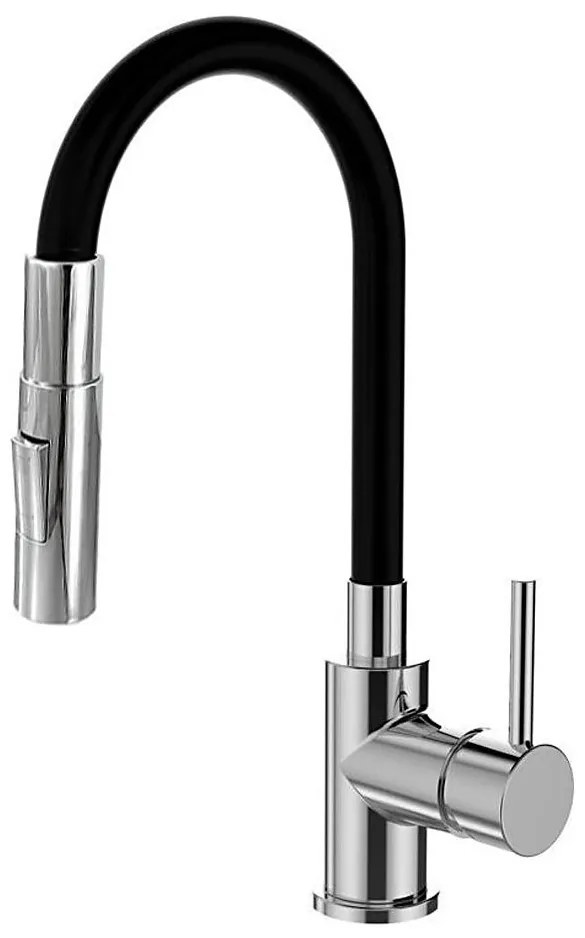 ALVEUS KI112111 - Drezová batéria s flexibilným ramienkom BEA 47 cm chróm/čierna AV0113