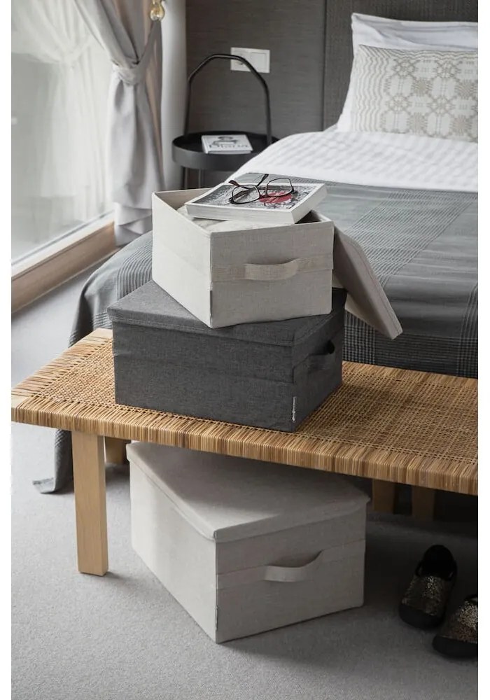 Béžový látkový úložný box s vekom 35x26x19 cm Soft Storage – Bigso