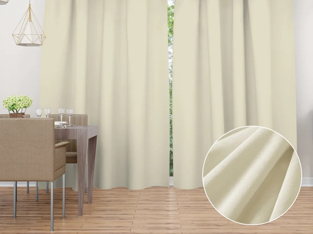 Biante Zamatový záves Velvet Prémium SVP-003 Smotanový - šírka 270 cm 270x200 cm