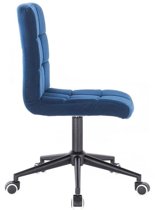 LuxuryForm DESIGN Stolička TOLEDO VELUR na čiernej podstave s kolieskami - modrá