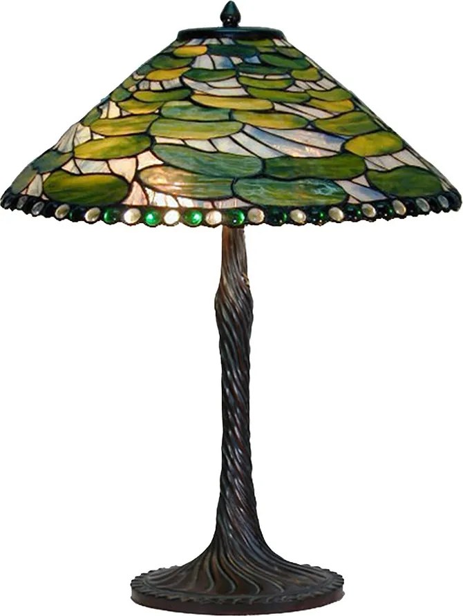Zelená stolná lampa Tiffany Carina - Ø 51x75 cm E27/max 2x60W