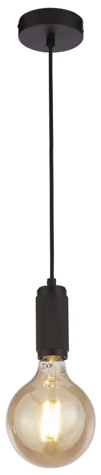 Searchlight 77651BK - Závesný luster SUSPENSION na lanku 1xE27/60W/230V čierny