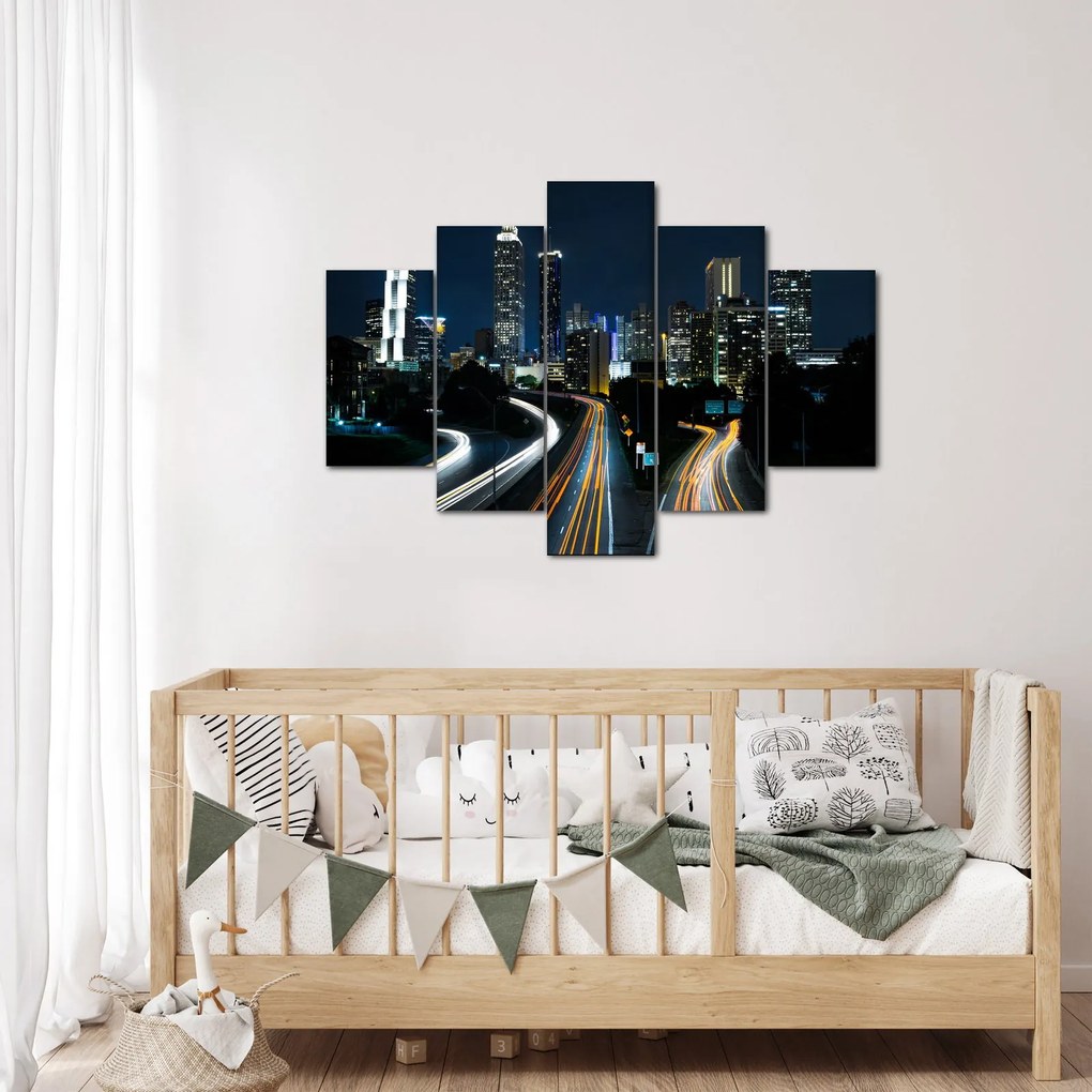 Obraz nočnej metropoly (150x105 cm)