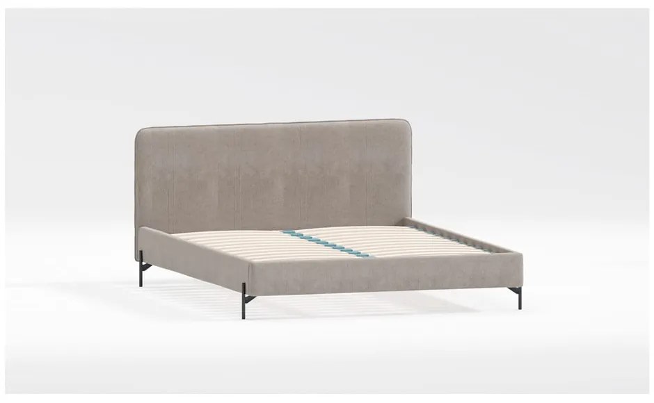 Svetlohnedá čalúnená jednolôžková posteľ s roštom 90x200 cm Barker – Ropez