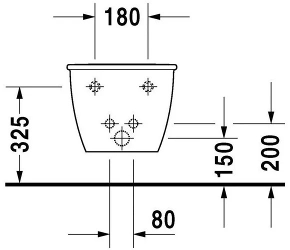 DURAVIT Darling New závesný bidet s otvorom, 370 mm x 540 mm, s povrchom WonderGliss, 22491500001