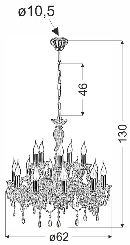 Candellux MARIA TERESA Luster 15X40W E14 Gold 30-95810