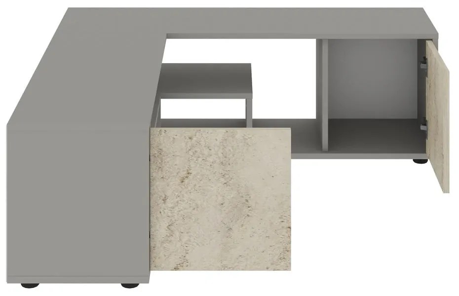 Sivý TV stolík 125x40x120 cm Rosa – Kalune Design