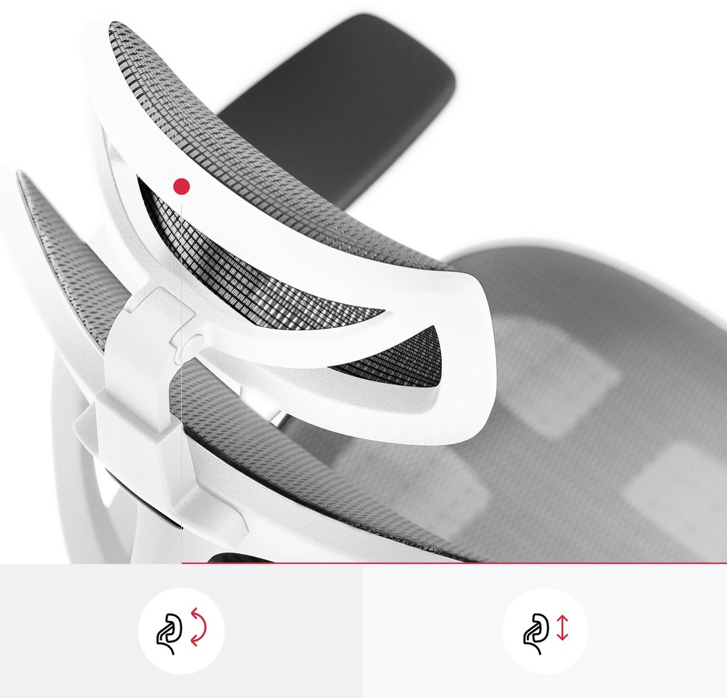 Kancelárska ergonomická stolička Diablo V-Basic, bielo-šedá