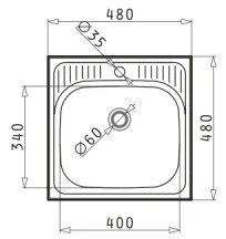 Pyramis 105061001 - Kuchynský drez ET34 48x48 cm satin