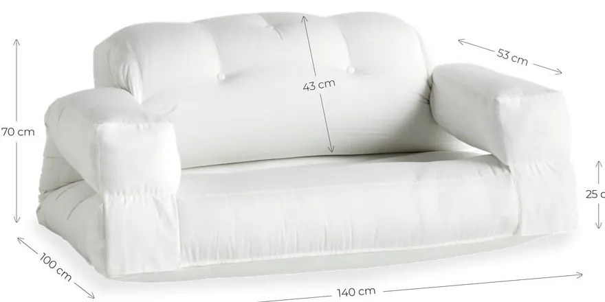 Biela rozkladacia pohovka vhodná do exteriéru Karup Design Design OUT™ Hippo White