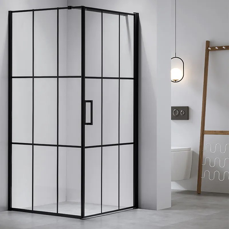 BPS-koupelny Štvorcový sprchový kút BS13A 80x80 čierna/transparent + vanička ST02A BL čierna