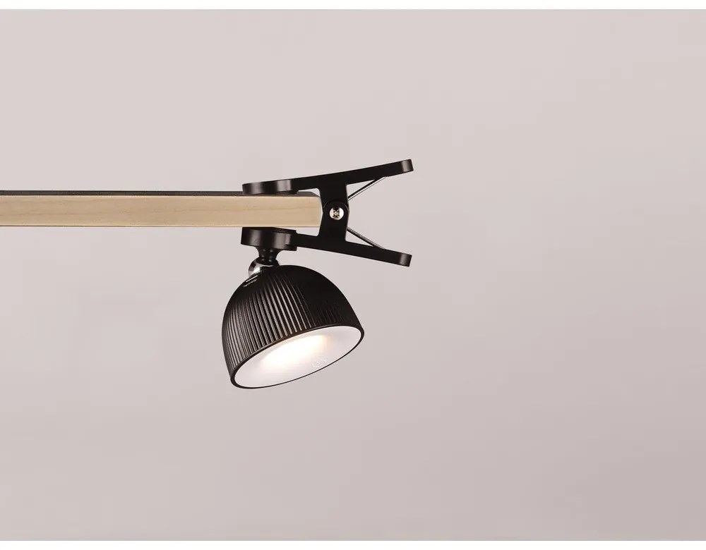 Stmievateľná čierna LED stolová lampa s klipom (výška 41 cm) Maxima – Trio