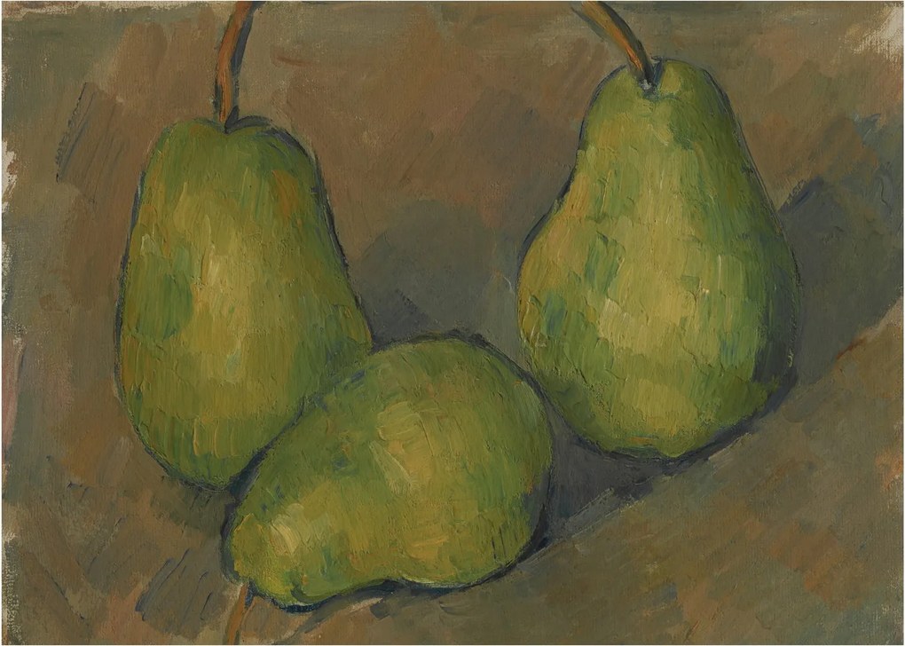Sklenený obraz - Paul Cézanne, Three Pears, reprodukcia (70x50 cm)