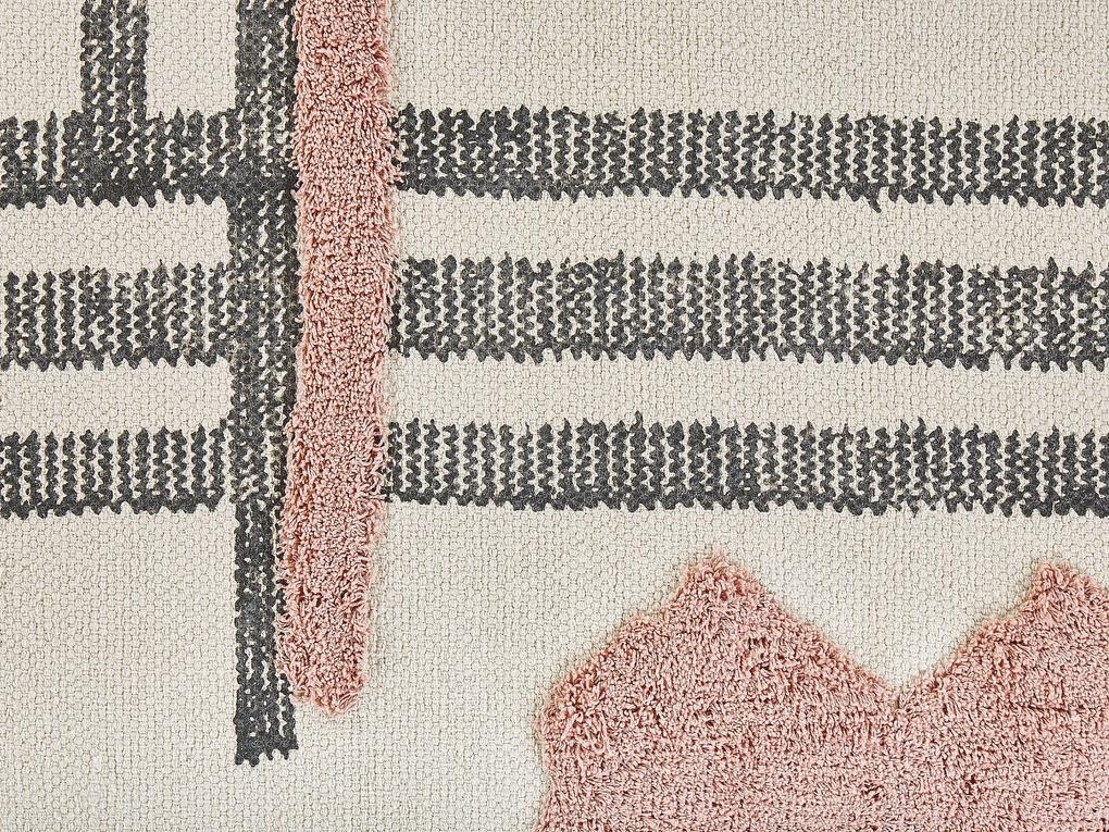 Bavlnený koberec 80 x 150 cm béžová/čierna MURADIYE Beliani