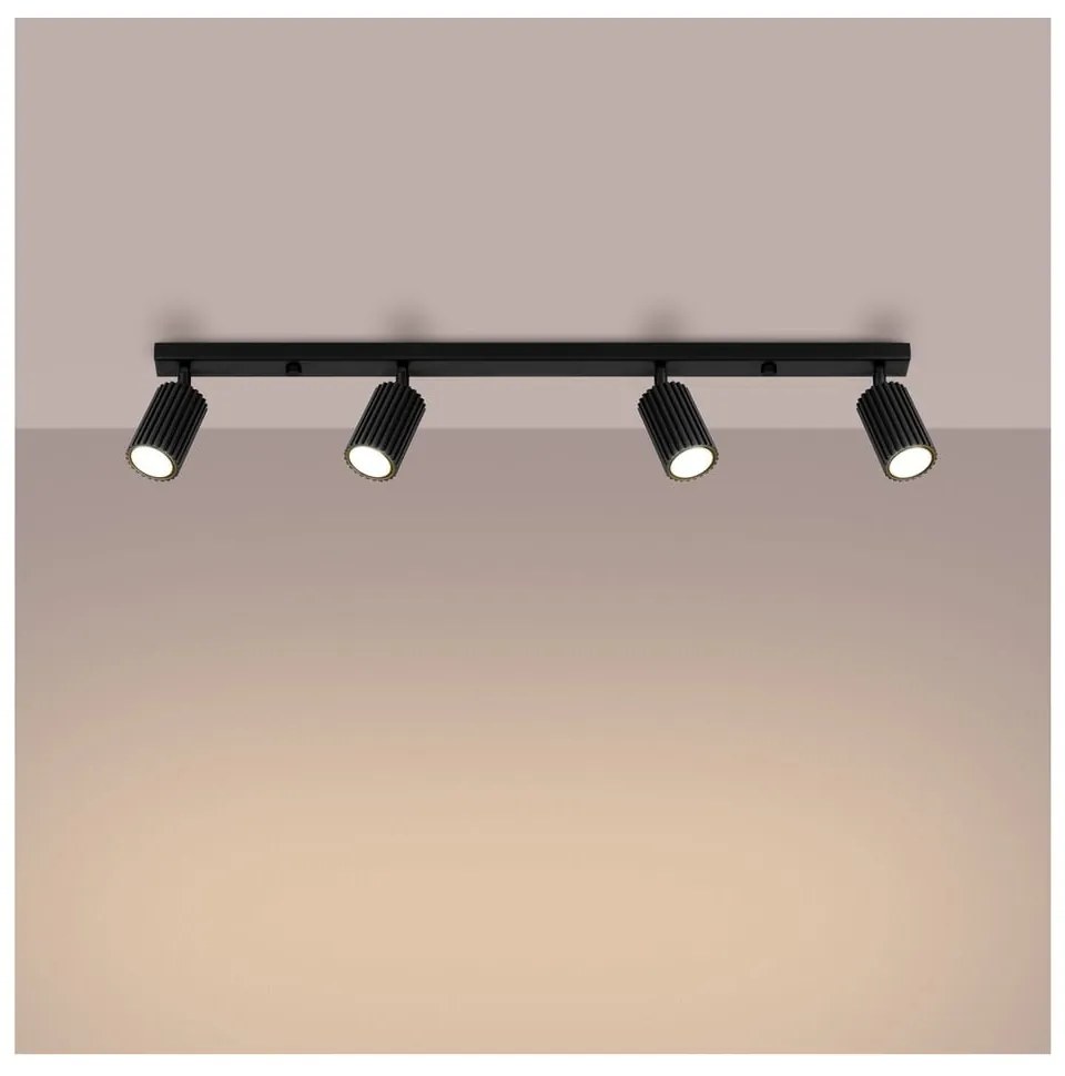 Čierne bodové svietidlo 6,5x81 cm Gleam – Sollux