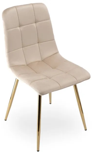 Jedálenská stolička DENVER zamatová, zlatá / béžová