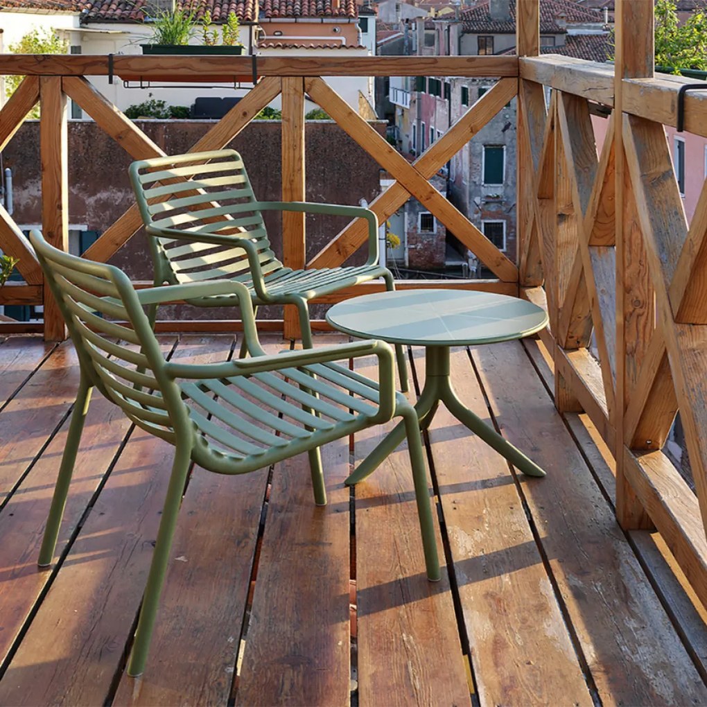 DOGA ARMCHAIR RELAX záhradná stolička s podrúčkami agave