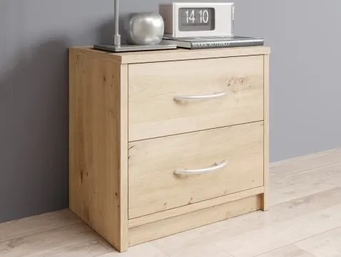 Nočný stolík s 2 zásuvkami Pepe, dub artisan%