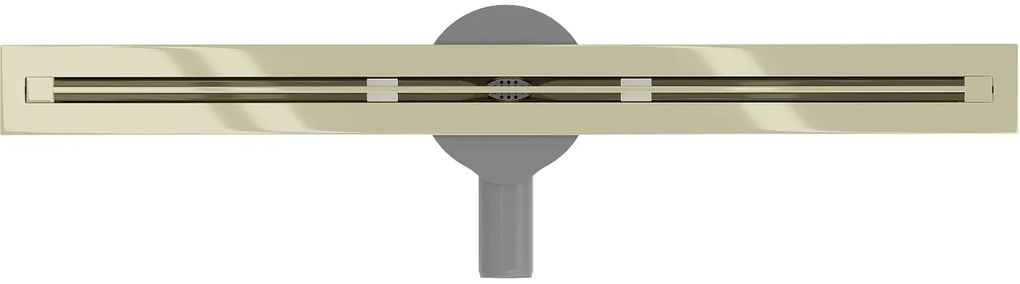 Mexen Flat Super Slim, super tenký odtokový žľab s 360° rotačným sifónom 50 cm, zlatá lesklá, 1551050