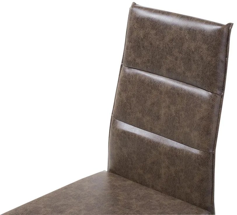 Sada 2 jedálenských stoličiek z umelej kože hnedá ROCKFORD Beliani