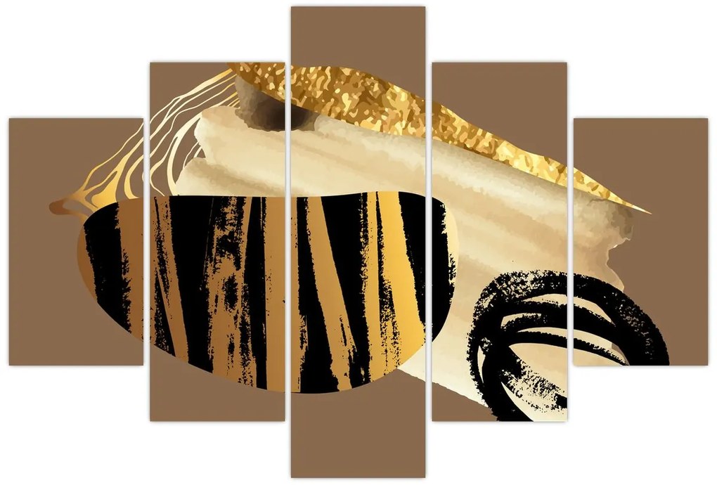 Obraz - Abstrakcia golden brown N⁰2 (150x105 cm)