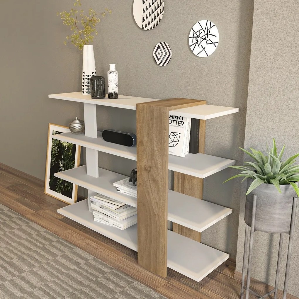 Knižnica Nur White and Walnut