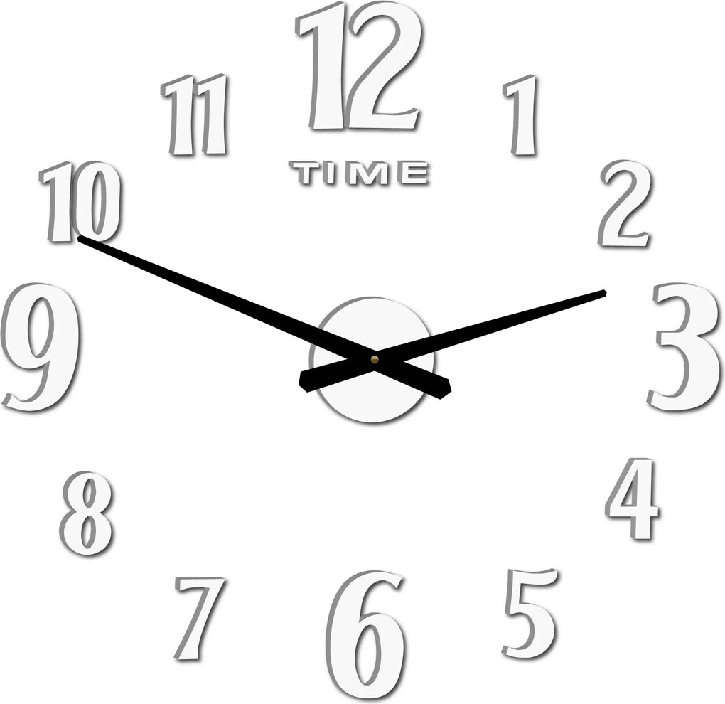 Nlepovacie hodiny na stenu - CARLOS 2D: Čierna Ral 9005 Čierne ručičky 80 cm 3556-25329 12P035-Wall clock