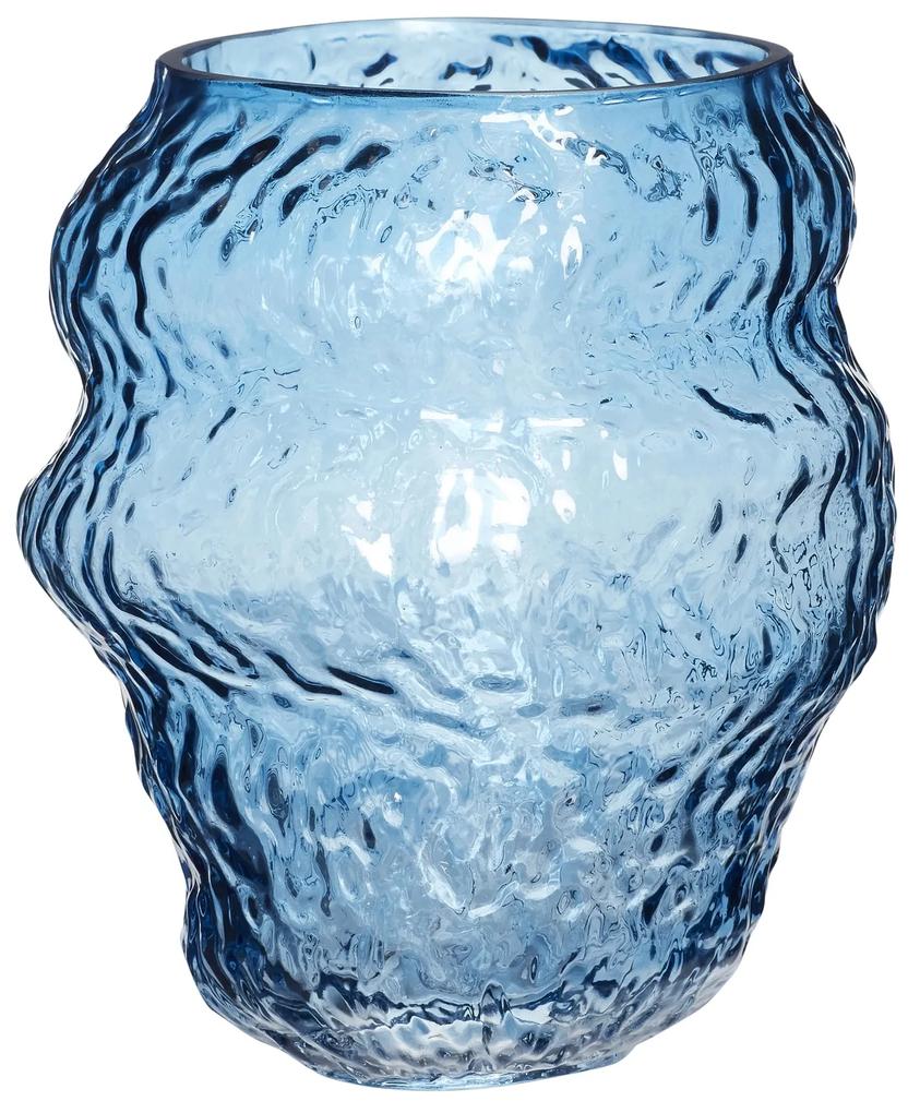 Hübsch Sklenená váza Blue Asymmetric 18cm