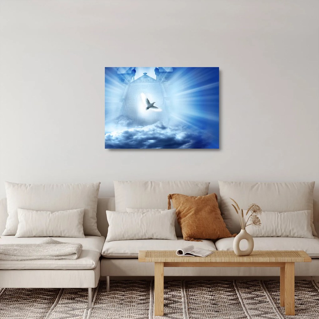 Sklenený obraz - Božia holubica (70x50 cm)