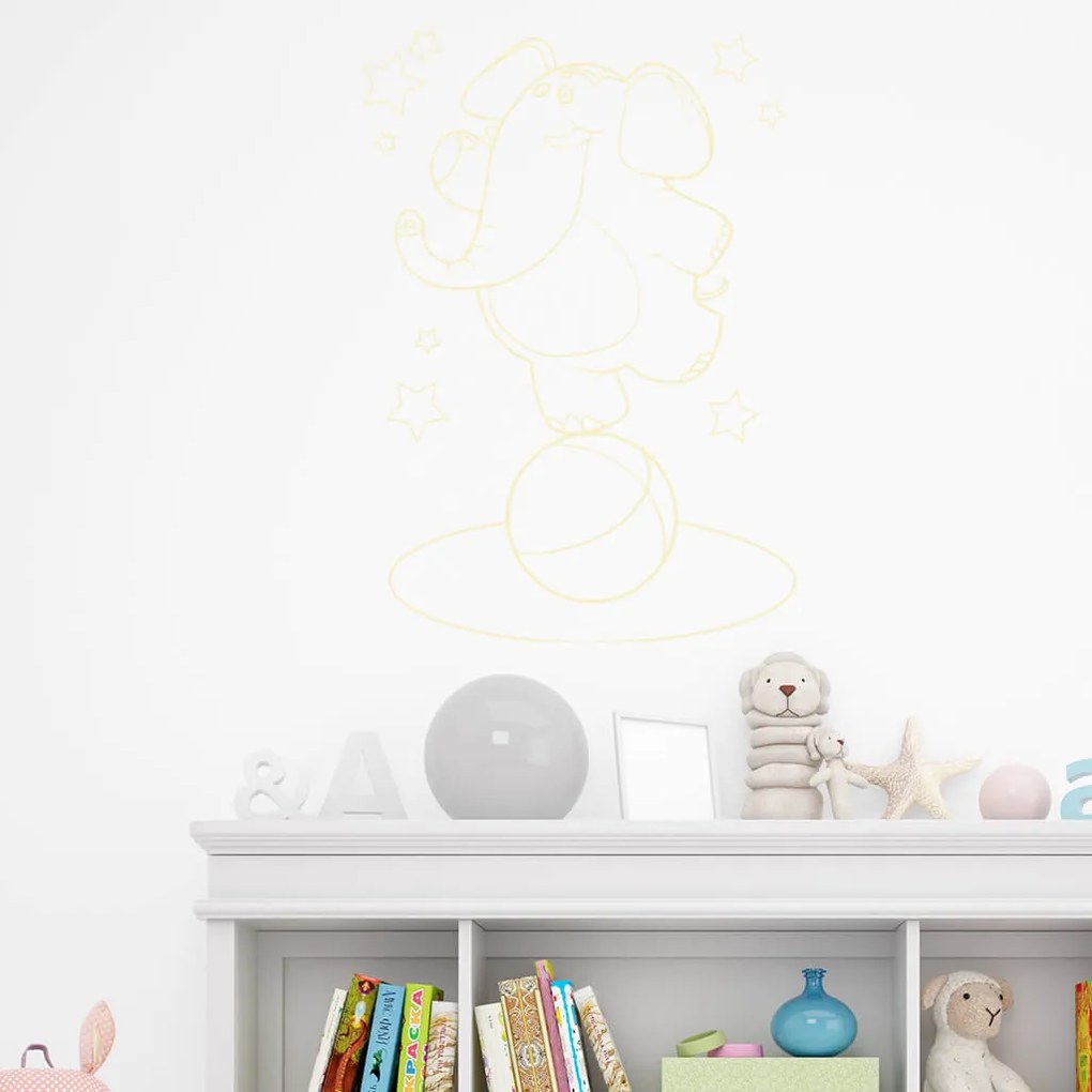 Veselá Stena Samolepka na stenu na stenu Slon akrobat Farba: černá