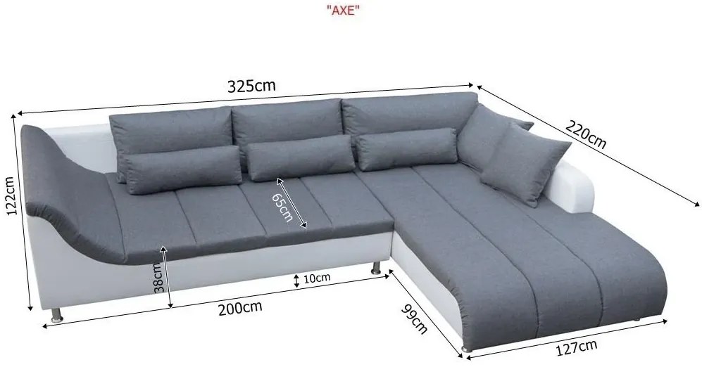 LOFT rohová sedacia súprava, Ľavá, biela/sivá (soft 17/inari 94)