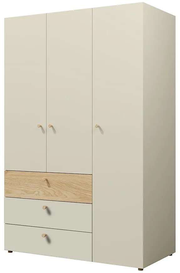 Skriňa Yuki 1 Sivá Béžová/Olejovaný Dub