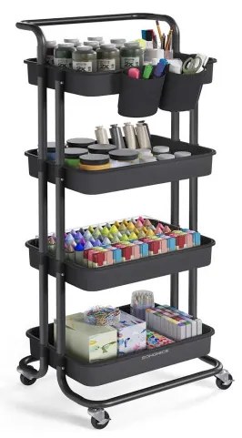 Pojazdný regál čierny BSC077BZ01