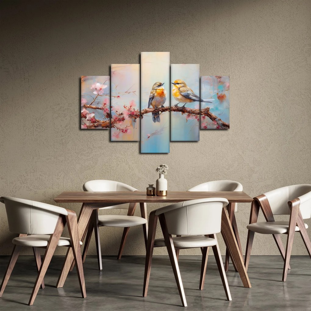 Obraz - Zamilovaní vtáčiky (150x105 cm)
