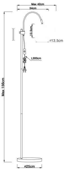 GLOBO 24857S - Stojacia lampa ARCHIBALD 1xE14/40W/230V