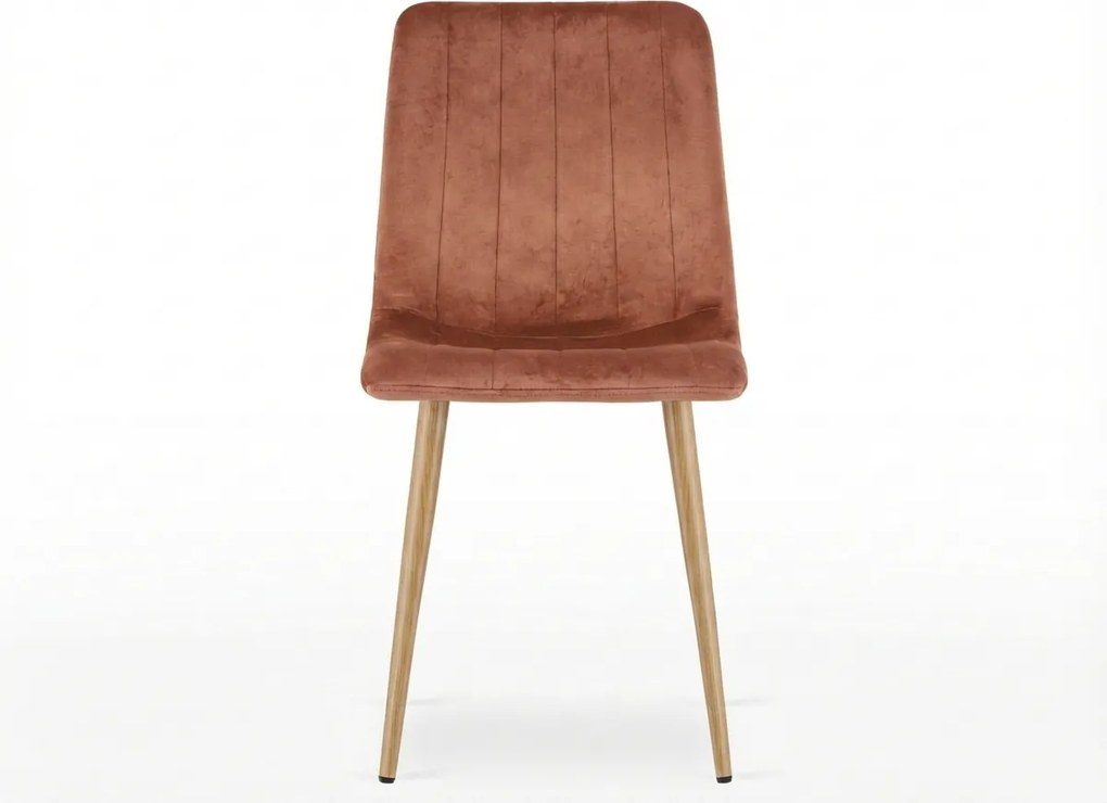 Gaštanovohnedá zamatová stolička LAVA