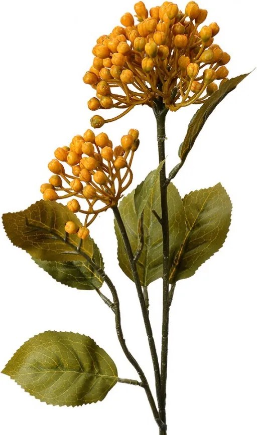 Dekorácia oranžová umelá kvetina puky hortenzie - 8*7*53 cm