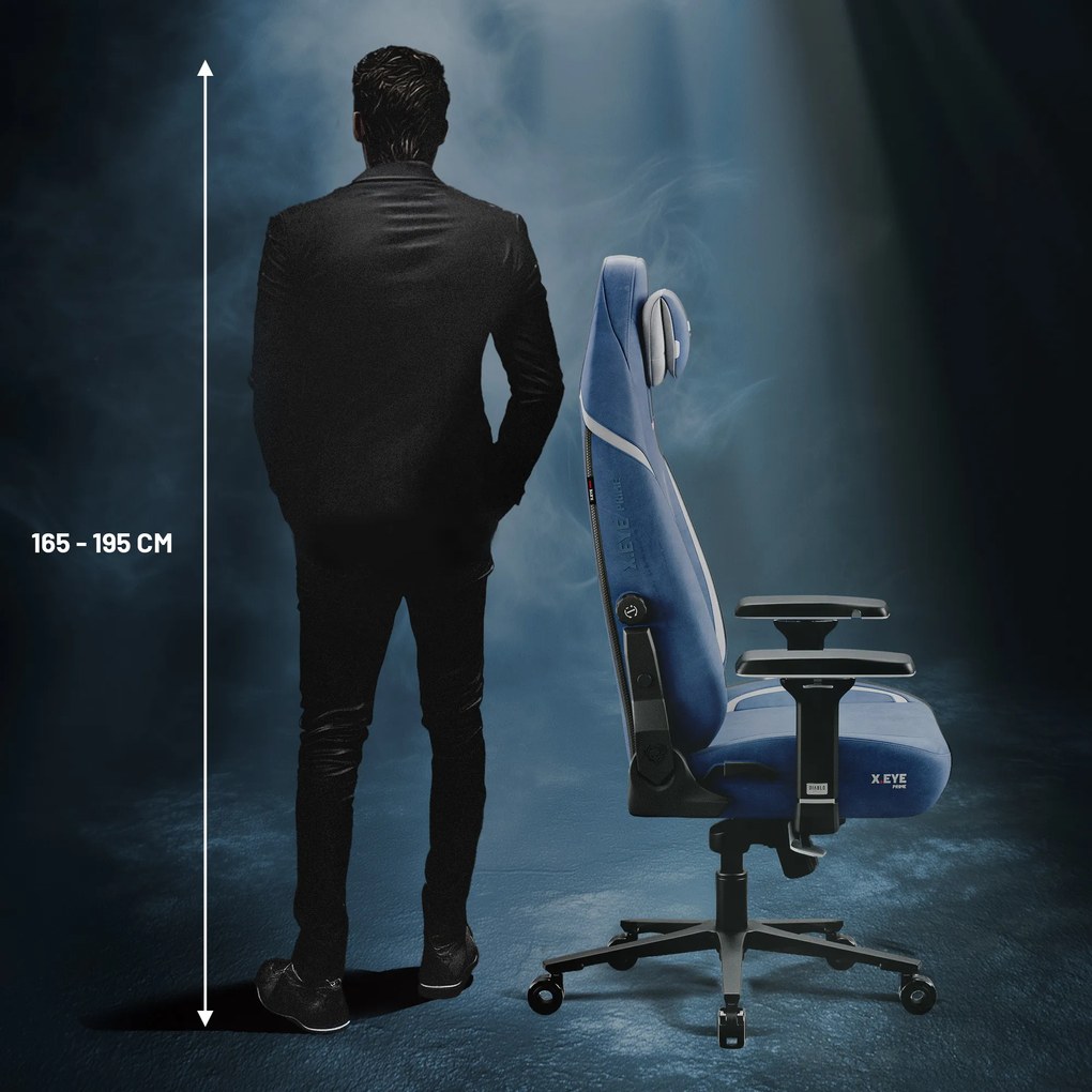 Modrá látková herná stolička Diablo X.Eye Prime Meta Ocean