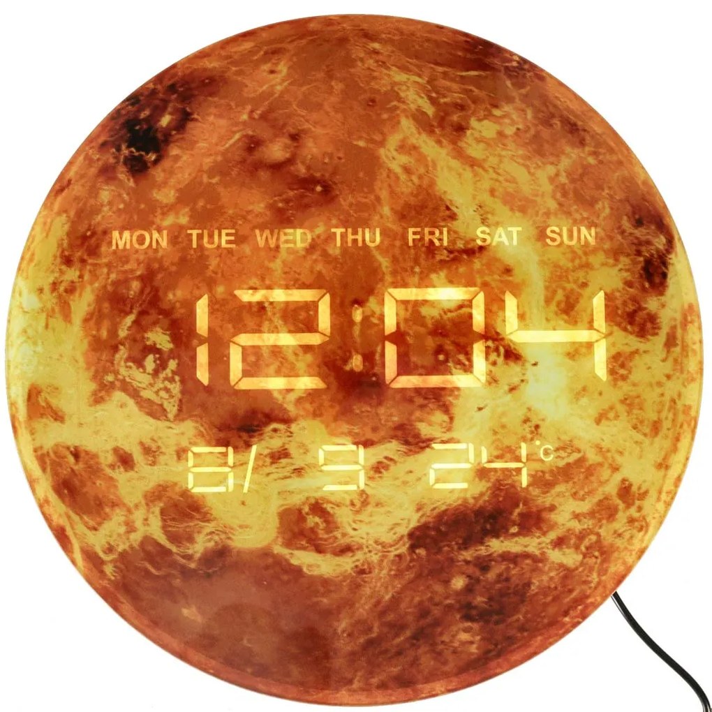 IKO Nástenné hodiny Mars – LED displej, 32 cm