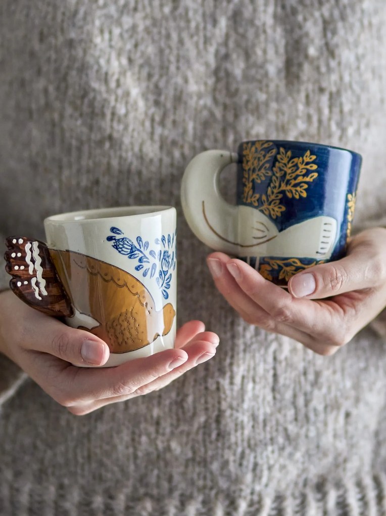 Bloomingville Kameninový hrnček Hezha Blue 260 ml