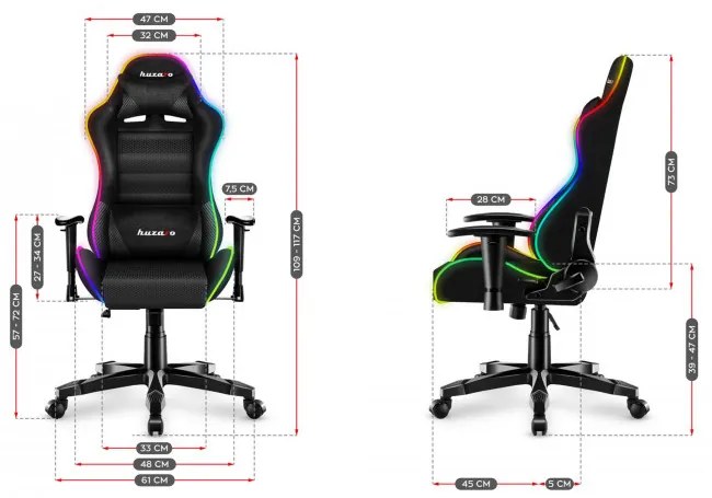 Detská herná stolička Ranger - 6.0 RGB mesh