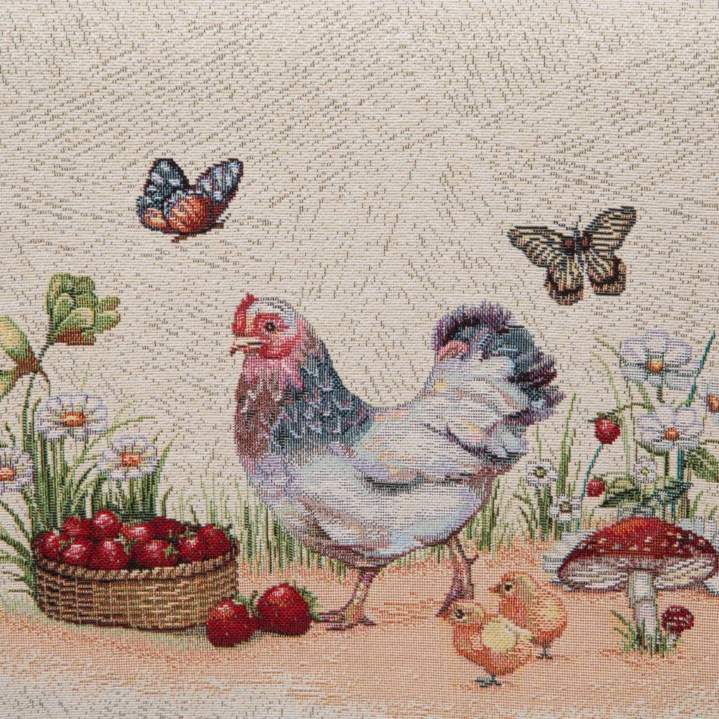 GOBELÍNOVÝ BEHÚŇ NA STÔL FOWL 40X100 CM VZOROVANÁ