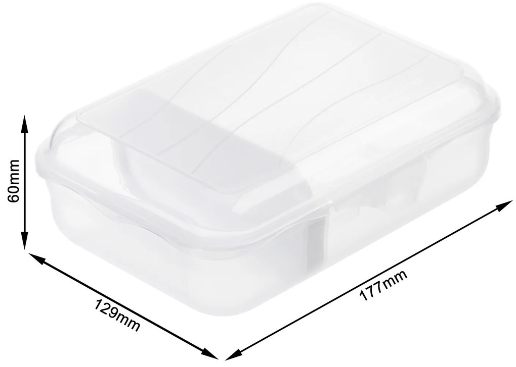 Desiatový box, delený s priehradkou, FUNBOX, 0,9 l