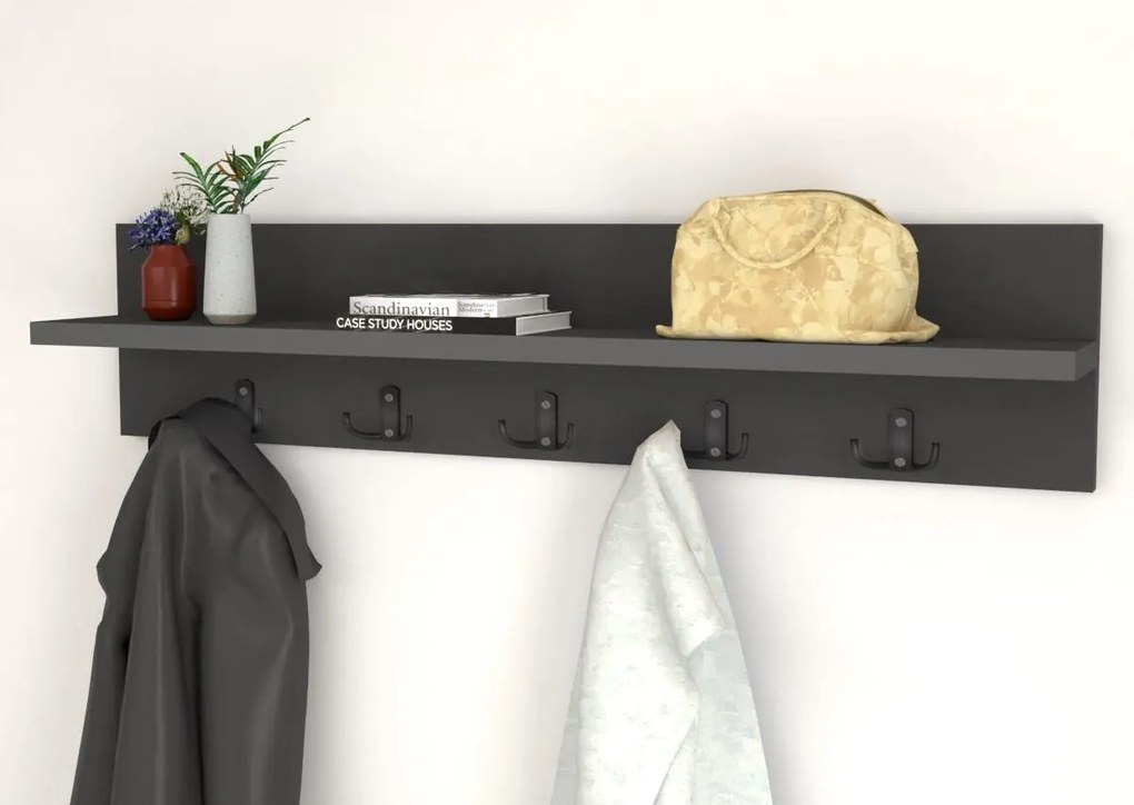 Nástenný vešiak VIRTON, antracit